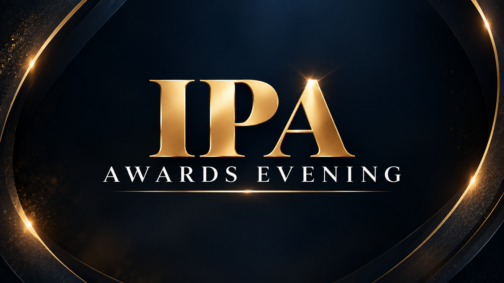Promotional artwork for the IPA Awards Evening showing the Inclusive Plumbers Association logo, a glass trophy, and elegant dinner table settings with candlelight