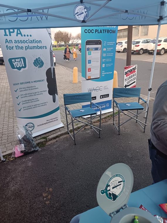 The IPA membership banner and the WACC certificate of compliance platform banner on the association's stand