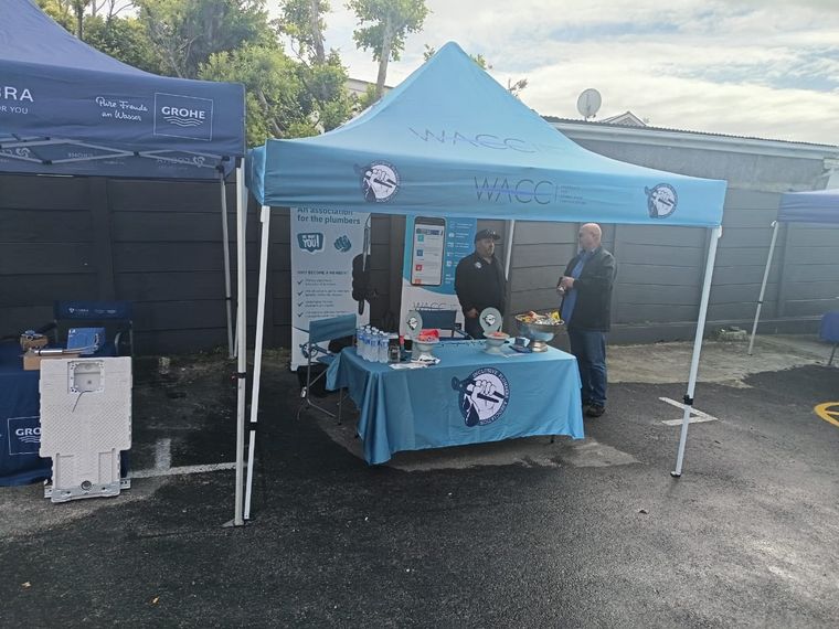 The IPA and WACC gazebo set up beside the Cobra and Grohe stand